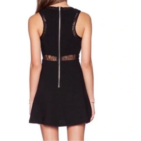 Bcbgeneration Sleeveless Lace Detail Elegant Fall Winter Chic Mini Dress Black 4 - Picture 2 of 10